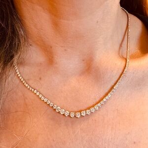 5.5 Carat Lab Grown Diamond Riviera Necklace – 14k Yellow Gold